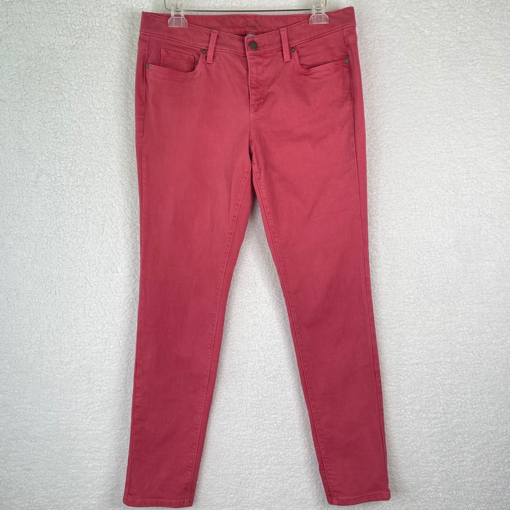 Loft Outlet Modern Skinny Jeans Womens 10 Pink Red Stretch Cotton Twill Pants